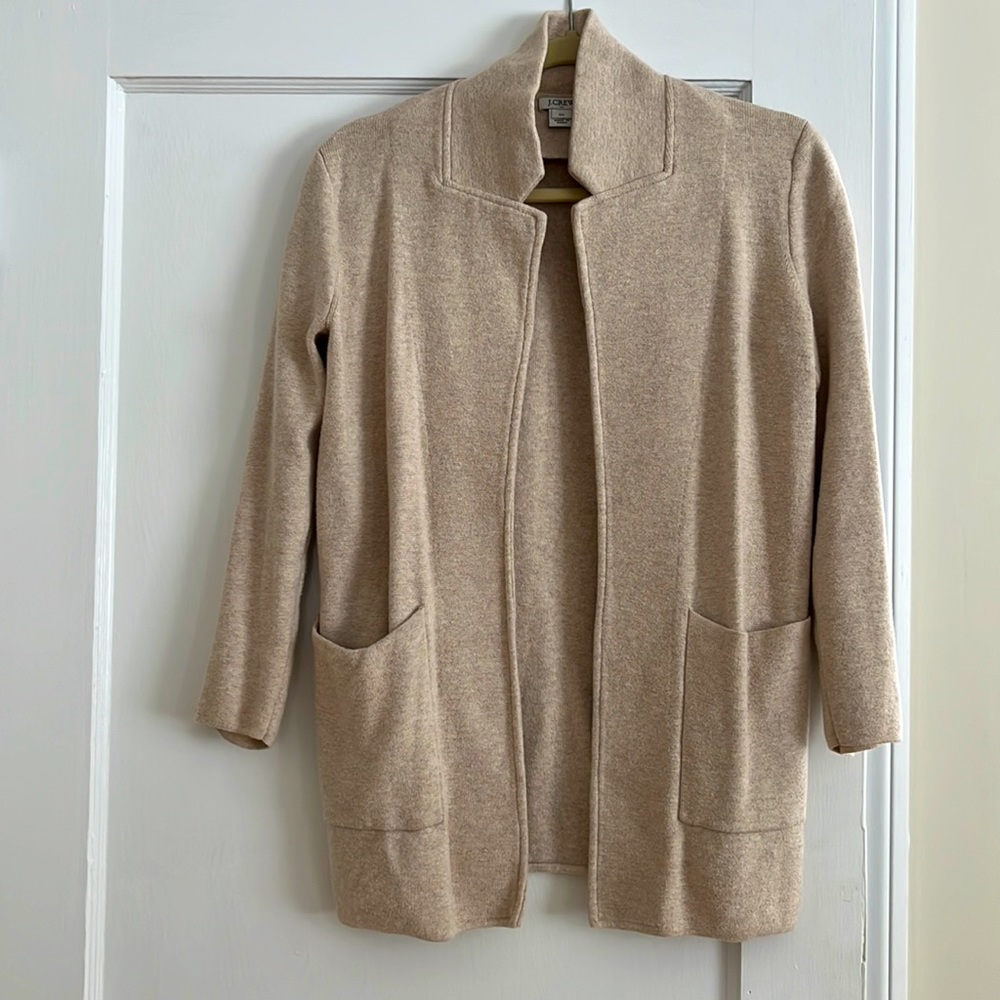 J Crew Sweater Blazer, heather beige